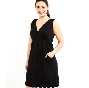 Motherhood Maternity Labor and Nursing Gown Black Size Large